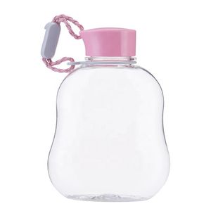 Wholesale bags for bottled water resale online - Clear Plastic Pear Shaped Water Bottle With Pink Lid And Rope Leakproof Put In your Bag