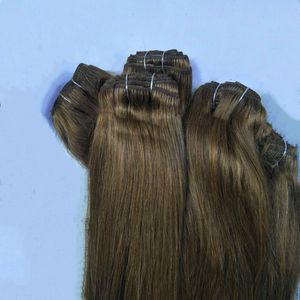 70Gram definir Silky Clipe Hetero Em Clipe Extensões de cabelo humano Natural Negro Cor Em extensões de cabelo peruano, frete grátis