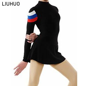 LIUHUO nuovi sport di design pattinaggio costumi di ballo vestito nero personalizzati maniche ragazze breve Pattinaggio Abiti