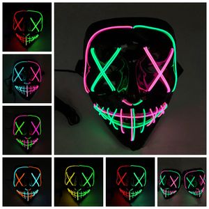 7 stilleri Cadılar Bayramı LED Parlayan Maske Parti Cosplay Maskeler Kulübü Aydınlatma Bar Korkunç Maskeler ZZA1200 10PCS