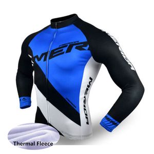 MERIDA team Cycling Winter Thermal Fleece jersey mens Long sleeve tops Outdoor bike wear Maillot Ropa Ciclismo Hombre Q60632