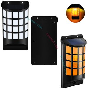 Lâmpada noturna do festival Luzes de chama Lâmpadas de fogo Cintilantes Luzes de parede com sensor escuro Auto On / Off 66 LED Luzes noturnas com energia solar