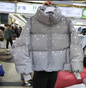 Fashion-2019 Herbst und Winter Neue Koreanische Schneeflocke Helle Gesicht Nach Unten Baumwolle Gefütterte Jacke für Frauen Lose Verdickte Parka Mantel weibliche