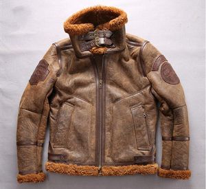 2019 FLYING desgaste AVIREXFLY jaquetas de couro dos homens casacos ykk zipper Flocking sheepskin couro genuíno Ovelhas de corte de pele
