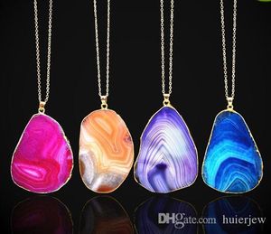 Quartz crystal Pendant Necklaces Natural Gemstone Necklace Fit Gold Chains Necklace