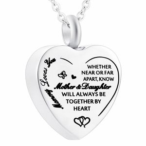 Memorial Necklace Heart Pendant för dotter Mamma Mor för aska Cremation Smycken för aska med fyllnadssatser