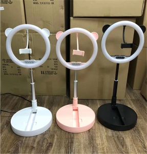 G2 Professional Foldable LED Ring Fill Light Adjustable Three-color Light Source Selfie Live Broadcast Tripod Moblie Phone Clamp Standard