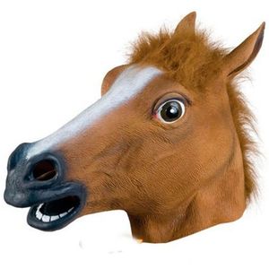 Máscara de cavalo do Dia das Bruxas Cabeça de Cavalo Máscara de Silicone Assustador Animal Traje Teatro Prank Partido Louco Decoração de Halloween DW-10001