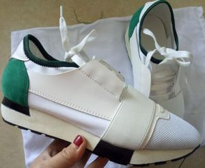 Luksusowy projektant mody Sneaker mężczyzna kobieta obuwie prawdziwej skóry siatka szpiczasty nosek buty do biegania na świeżym powietrzu trenerzy z pudełkiem US5-13