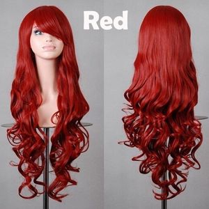 Wholesale green and white wig resale online - Size adjustable Select color and style green black blue silver white red Blonde Wig Female Resistant Long Game Character Colorful Hair Wig