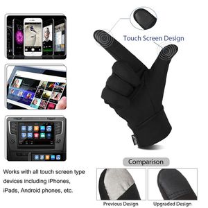 Moda-Vbiger Unisex Kış Eldiven Antislip Dokunmatik Ekran Eldiven Sıcak Manifatura Yansıtıcı Baskı
