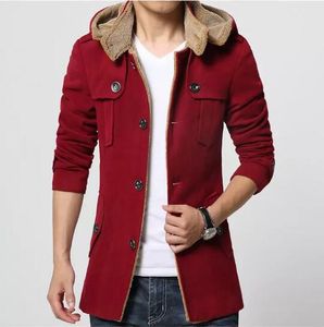 Fashion-New High Quality Autumn And Winter Coat Male Korean Business Casual Men's Woolen Jacket Slim Long Sections Coat Tide Youth Jacket