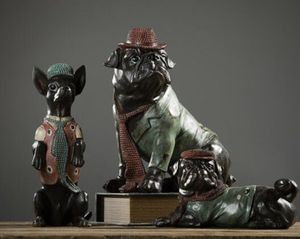 Chihuahua American Craftsの家具創造的なホームワイン内閣の本棚の装飾リビングルーム犬の装飾品義理犬
