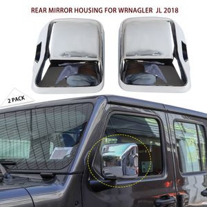 Capa decorativa para espelho retrovisor de carro acessórios externos para Jeep Wrangler JL Chrome