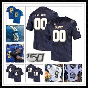 Custom 2021 NCAA Navy Midshipmen College Jersey Fotboll Dalen Morris Nelson Smith Mychal Cooper Diego Fagot Tyger Goslin Jamale Carothers