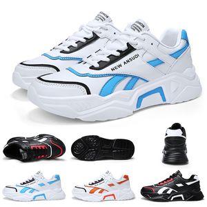 Venda barato Chaussures das mulheres dos homens Running Shoes Preto Plataforma Azul Branco Laranja Couro Designer Trainers Sneakers Tamanho 39-44 Made in China