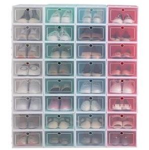 6PCS/SET Shoe Box Shoe Cabinet Multifunctional Thickened and Flipped Shoe Receiving Box Transparent Drawer Storage Cabinet DLH286