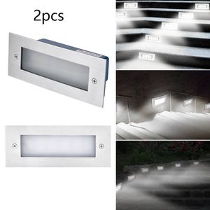 Outdoor Underground Lamps 2Pcs IP65 LED Corner Light Cool White For Stairs Villas Gardens lighting