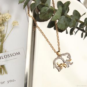 Two - color size elephant pendant necklace fashion cute animal jewelry Mother's Day gift wholesale