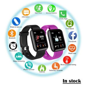 ID116 Plus Smart Watch Bracciali Fitness Tracker Frequenza cardiaca Contapassi Monitor di attività Bracciale per iPhone Telefono Android