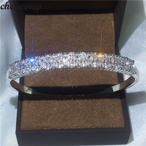 Choucong Bridal Fashion Pulseira Brilhante 5A zircônia cúbica Cheia de Ouro Branco Bracelete de Noivado para Mulheres Acessórios de Casamento