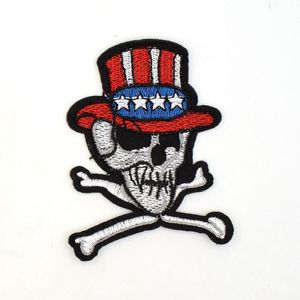 Patches for Clothing20pcs Skull Logo Iron On Patch Ghost Bone Cross Biker Rider Punk Rock Tatoo Jacket T-shirt Badge Kostym