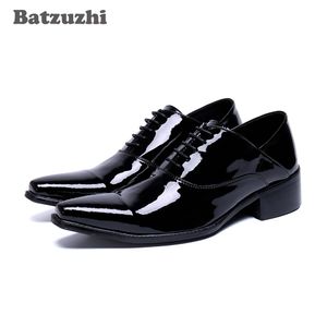Batzuzhi Scarpe da uomo fatte a mano Scarpe da sera in pelle nera con punta a punta Oxfords Stringate Zapatos Hombre, Taglie grandi 38-46!
