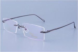 Luxus-Neuankömmling Prägnanter Stil männlicher Brillenrahmen Qualität Titanlegierung randlos Gold Silber Gungray Licht langlebig GroßhandelTP9543