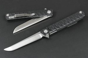 Coltello chiudibile flipper con cuscinetti a sfera dhl d2 lama satinata nera g10 coltelli da tasca con manico in lamiera di acciaio inossidabile