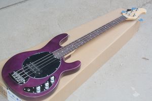 Factory Custom 4-saitige violette E-Bassgitarre mit Palisandergriffbrett, schwarzem Schlagbrett, Chrom-Hardware, individuelles Angebot