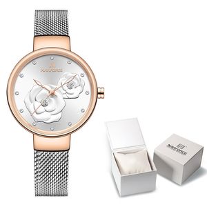 NOVA NAVIFORCE GOLD ROSE GOLD Women Watches Dress Quartz Watch Ladies With Luxury Box Female Wrist Watch Girl Relógio definido para 184U 7462