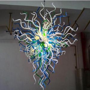 Luxuriöser großer Kronleuchter in Multi-Blau-Pendelleuchte, 132 cm, mundgeblasenes Glas, Murano-Kronleuchter für Wohnzimmer, Esszimmer, Bar