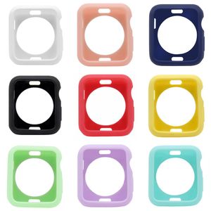 Candy Color Smart Watch Protection Silicone Case para Apple Watch 1 2 3 4 5 Relógio de geração TPU Case 38 42 40 44mm