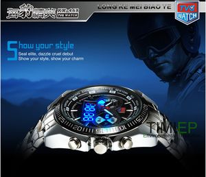 Wholesale tvg watch led for sale - Group buy Tvg Hight Quality Stainless Steel Black Men s Clock Fashion Blue Binary Led Pointer Mens am Waterproof Sport Watch Y19051503