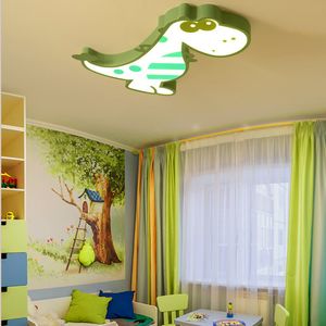 Children's room LED ceiling lamp Warm cartoon dinosaur bedroom male and female room lamp eye protection dimming wrought iron lamps