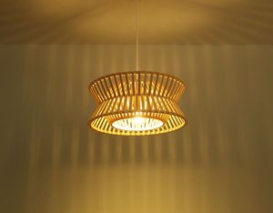 bamboo pendant lamp wood suspension light modern designer zen lighting pastoral hotel restaurant nordic mall MYY