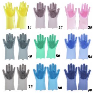 Magic Silicone Washing Gloves Eco-Friendly Scrubber Dish Cleaning Glove Kitchen Bathroom Pet Care Grooming Tool