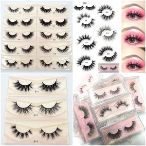 Nerzwimpern 3D-Nerzwimpern 100 % Cruelty Natural Lash Handgefertigte wiederverwendbare Naturwimpern Beliebtes falsches E-Eye-Wimpern-Make-up E-Serie