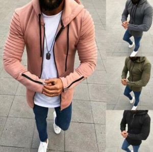 Mens Hooded Army Green Hooded Casual Coats Toppar Zip Hot Jacket A10