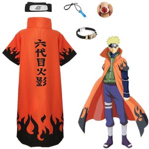 Japan Anime Naruto Hokage th Cosplay Kostuum Cloak Cape Korte Mouw Unisex Uniform Volledige Set Aziatische maat