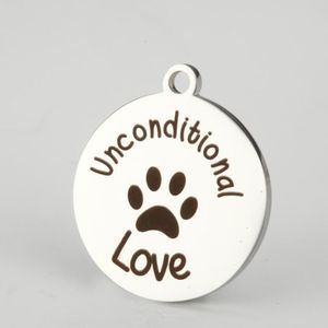 Hund PAW Print Nyckelringar Silverhänge Pet Accessoarer Pendant Rostfritt stål Comment Pet Necklace