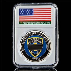 NY Challenge Odznaka Rzemiosło Shantou Police Pentagram Oż Posrebrzany Souvenir Coin W PCCB Box