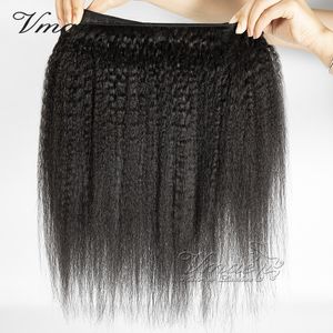 VMAE Wholesale Grade 11A Brazilian Virgin Human Hair Weft Kinky Straight 3 Pcs Remy Hair Weave Bundles Extensions