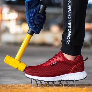 패션 L 발가락 작업 안전 신발 경량 통기성 정전기 방지 반사 캐주얼 건설 경량 통기성 남성 안전 신발