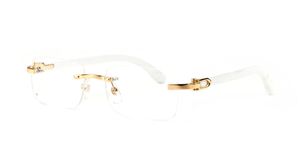도매 디자이너 무탄 선글라스 직사각형 흰색 버팔로 경적 안경 남성 여성 브랜드 이름 대나무 나무 선글라스 맑은 렌즈