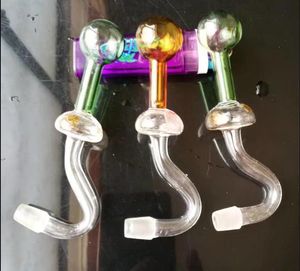 Kolor Grzyb Curved Pot Glass Bongs Akcesoria, Rury do palenia szklane Kolorowe mini Multi-kolory Rury ręczne Najlepsza łyżka szklana rura