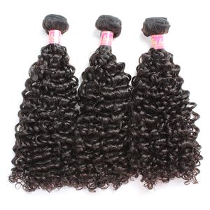 Bella Hair® Grade 8-30Inch 100% Obehandlat Indiskt Virgin Hair Weave Weft Naturfärg Curly Extension 2 Bundlar