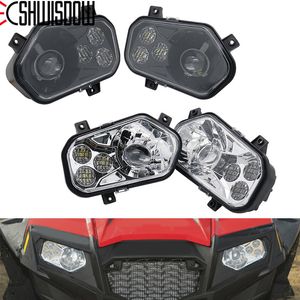 cromo preto ATV Acessórios luzes LED Atv faróis para Polaris RZR XP 900 Nova Luz Cabeça RZR 800 faróis projetor