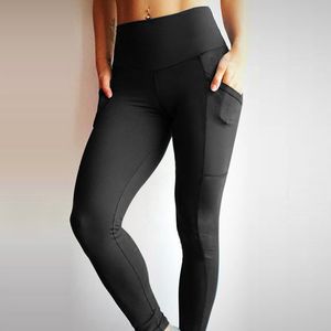 Hög midja fitness leggings kvinnor push up träning legging med fickor patchwork leggins byxor kvinnor fitness kläder