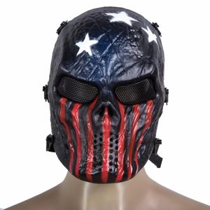 Airsoft Paintball Party Mask Skull Full Face Mask Army Games Outdoor Metal Mesh Eye Shield Costume per forniture per feste di Halloween